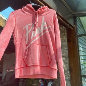 PINK Victoria's Secret Coral Hoodie Sweater